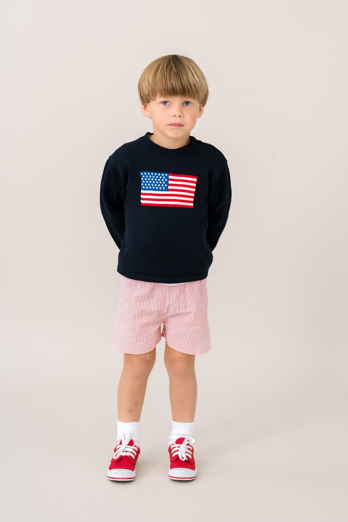 Cozy Up Sweater - Northshore Navy, American Flag