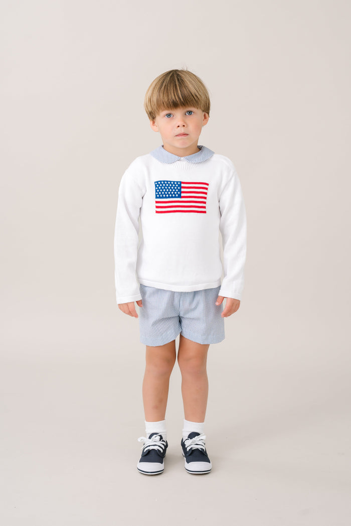 Cozy Up Sweater - Legacy White, American Flag