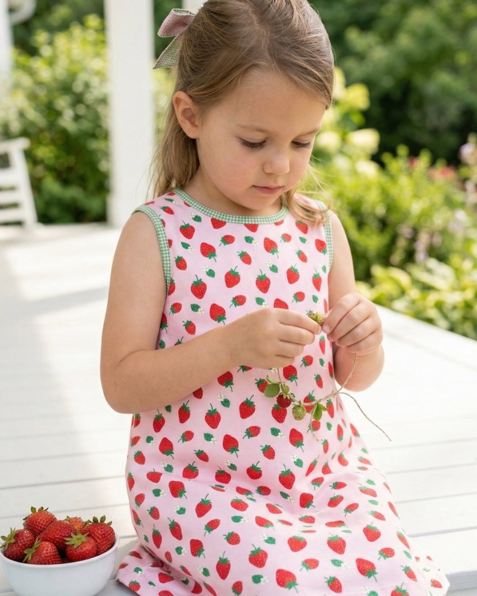Berry Sweet Ann Dress - Green Minigingham Style