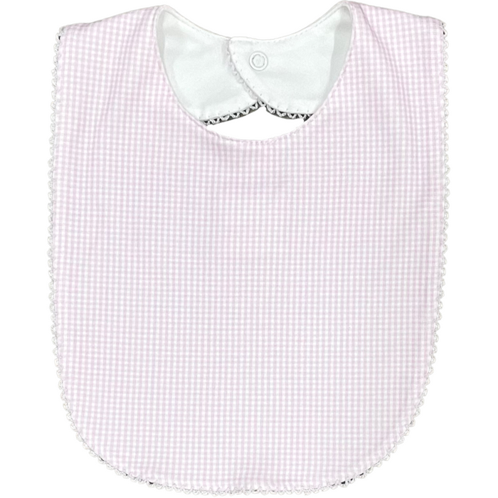 Heirloom Bib - Baby Pink Minigingham