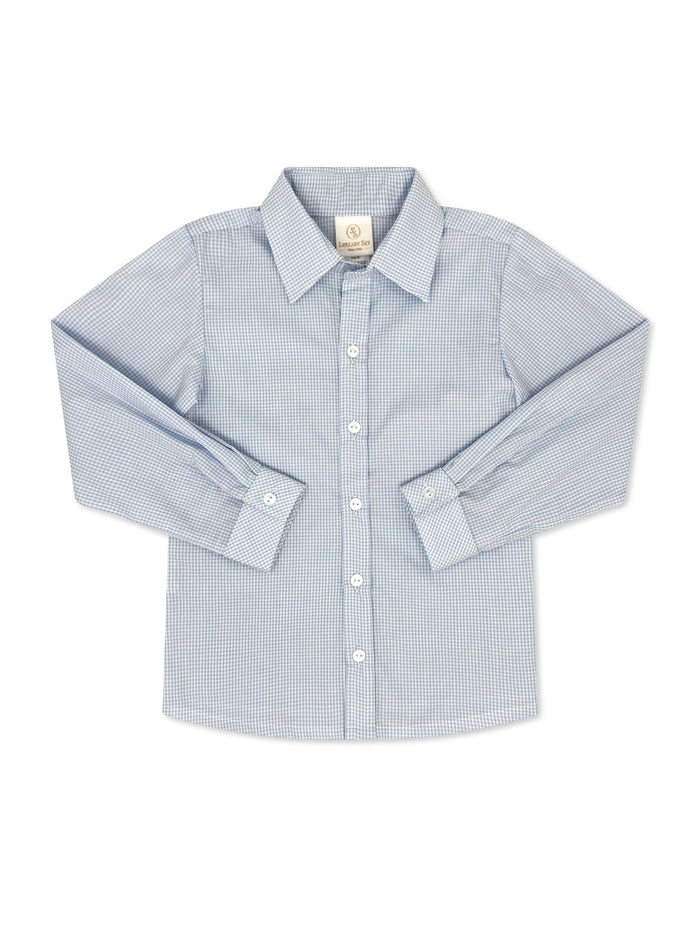 Brees Button Down - Baby Blue Minigingham