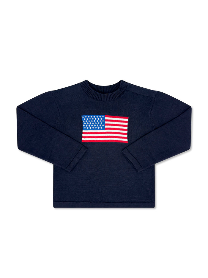 Cozy Up Sweater - Northshore Navy, American Flag