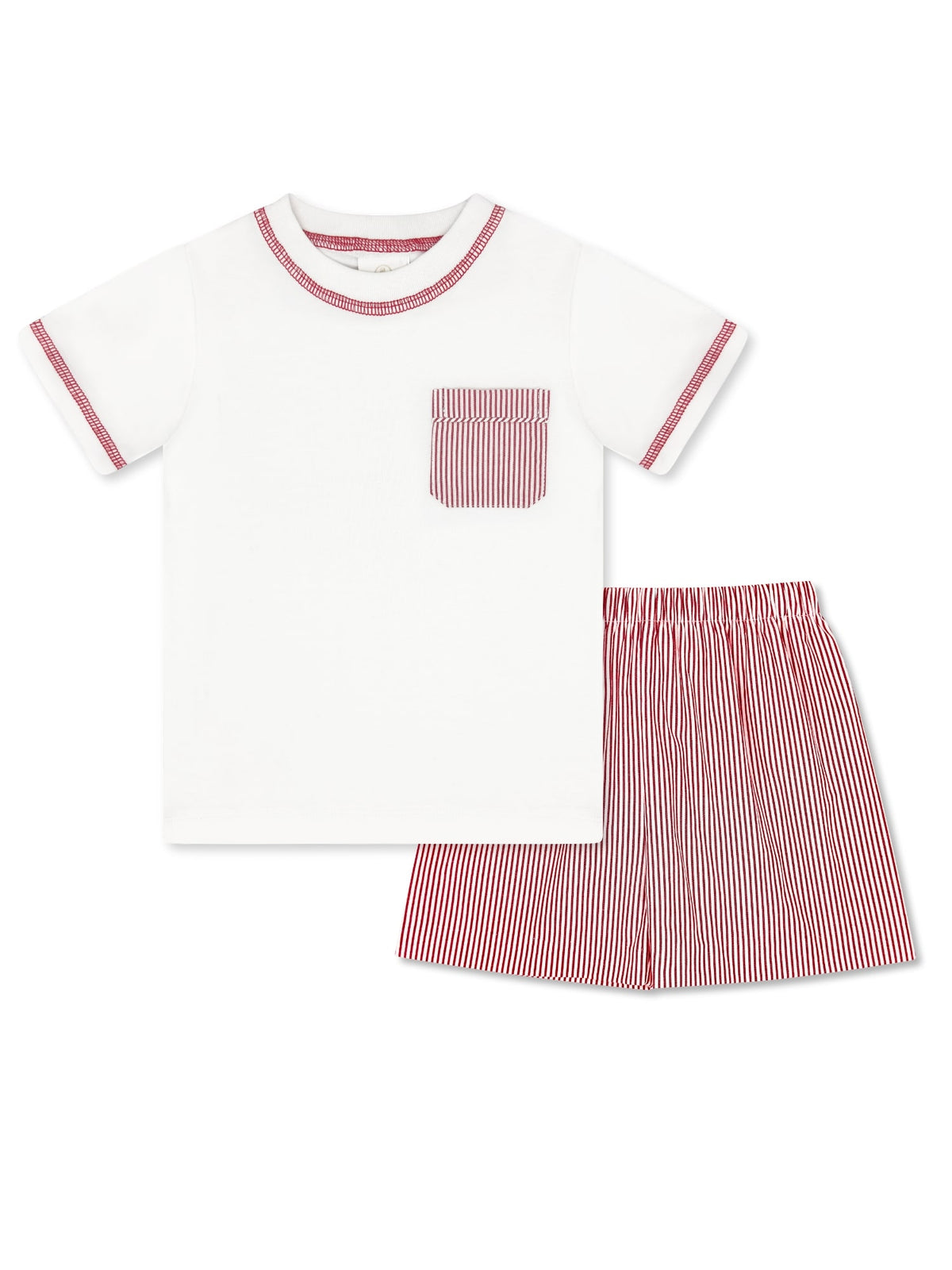 Charlie Short Set - Legacy White, Raleigh Red Seersucker