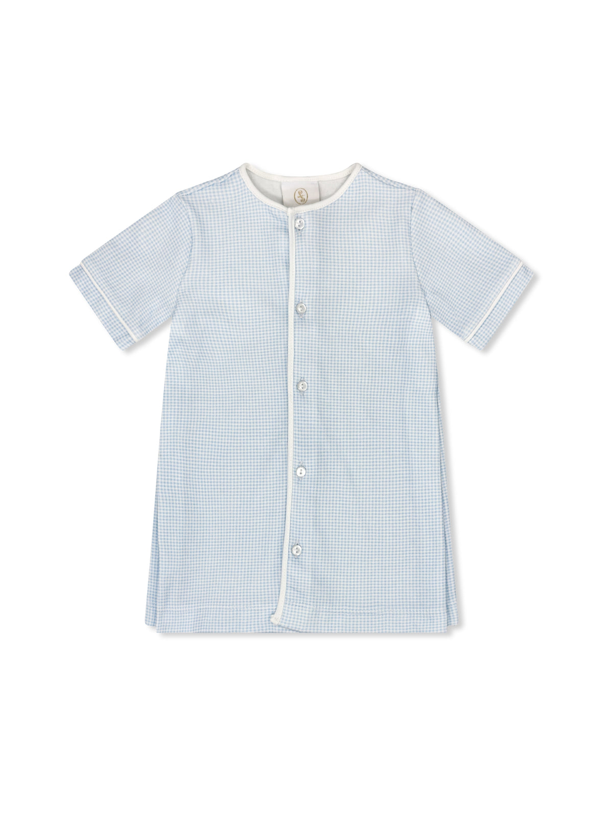 Welcome Little One Daygown - Baby Blue Minigingham Knit (SS25)