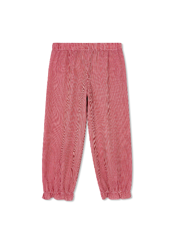 Gloria Gathered Pant - Ramsey Red Minigingham