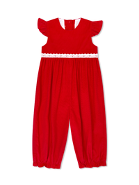 Angel Romper - High Point Red Corduroy, Eyelet