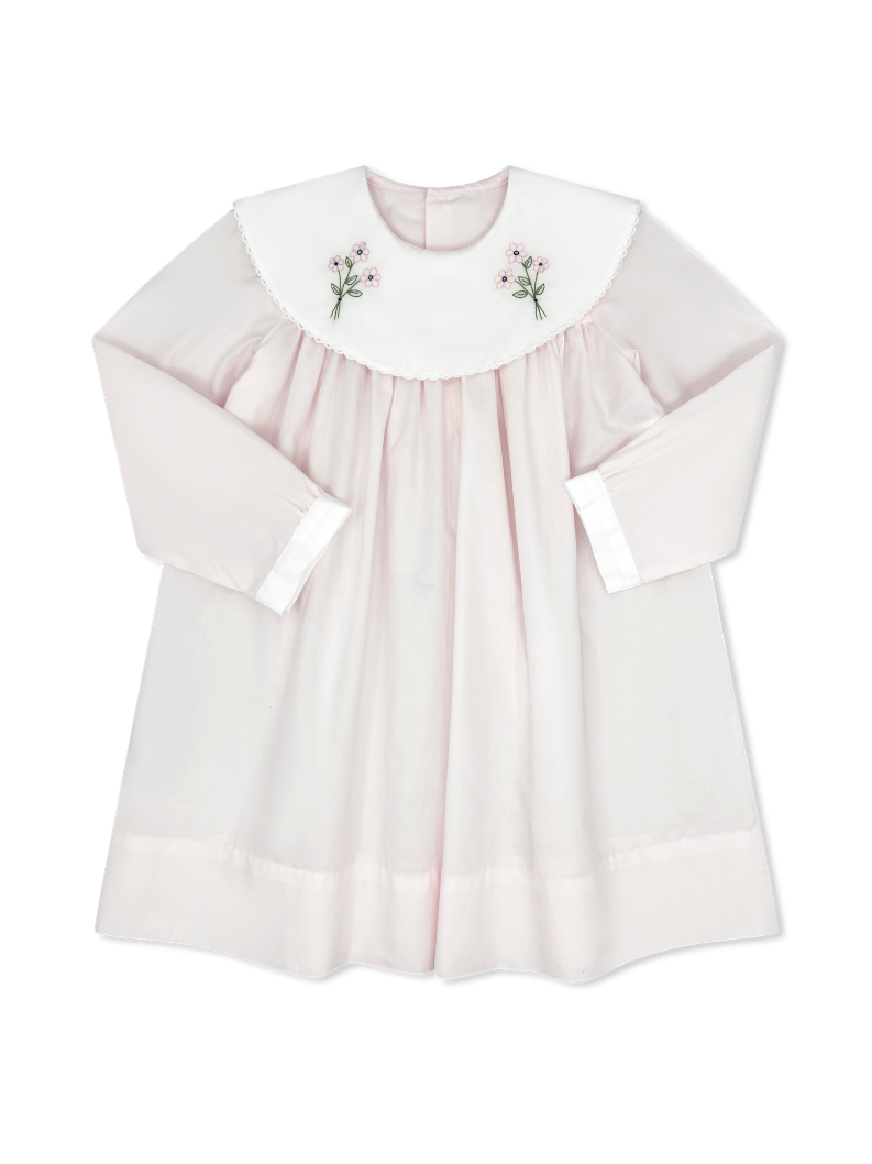 Sandra Dress Long Sleeve - Blessing Pink Batiste, Flowers