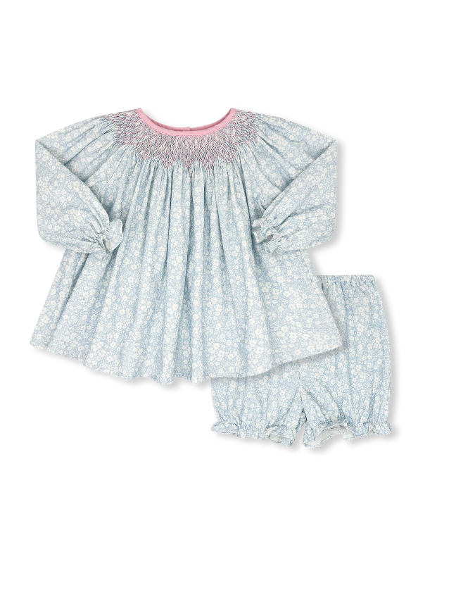 Betsy Bloomer Set Long Sleeve - Snow Kissed Floral, Princeton Pink Corduroy