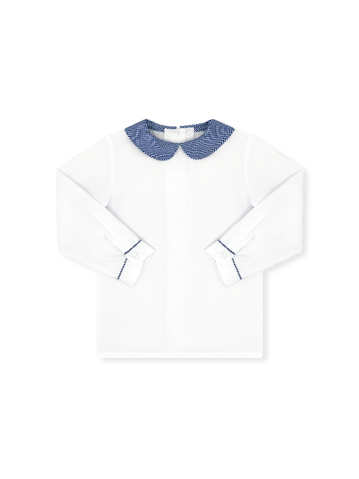 Sibley Shirt Long Sleeve - Webster White, River Royal Minigingham