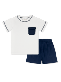 Charlie Short Set - Avenue White, Avenue Navy