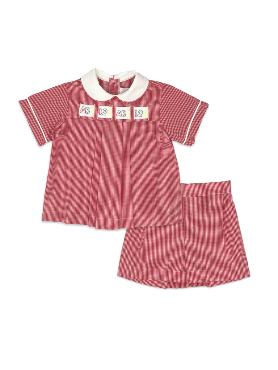 Noah Ribbon Short Set in Ridgeland Red Gingham | Lullaby Set
