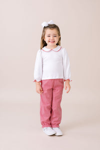 Gloria Gathered Pant - Ramsey Red Minigingham