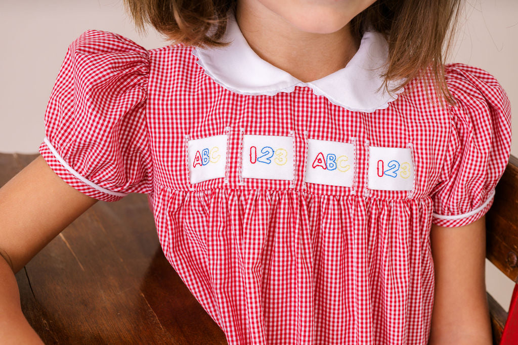 Ruth Ribbon Dress - Ridgeland Red Minigingham