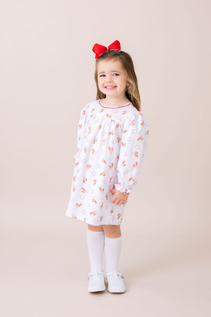 Joyful Christmas Long Sleeve Dresses for Girls - Lullaby Set Joyful Christmas Long Sleeve Dresses for Girls - Lullaby Set