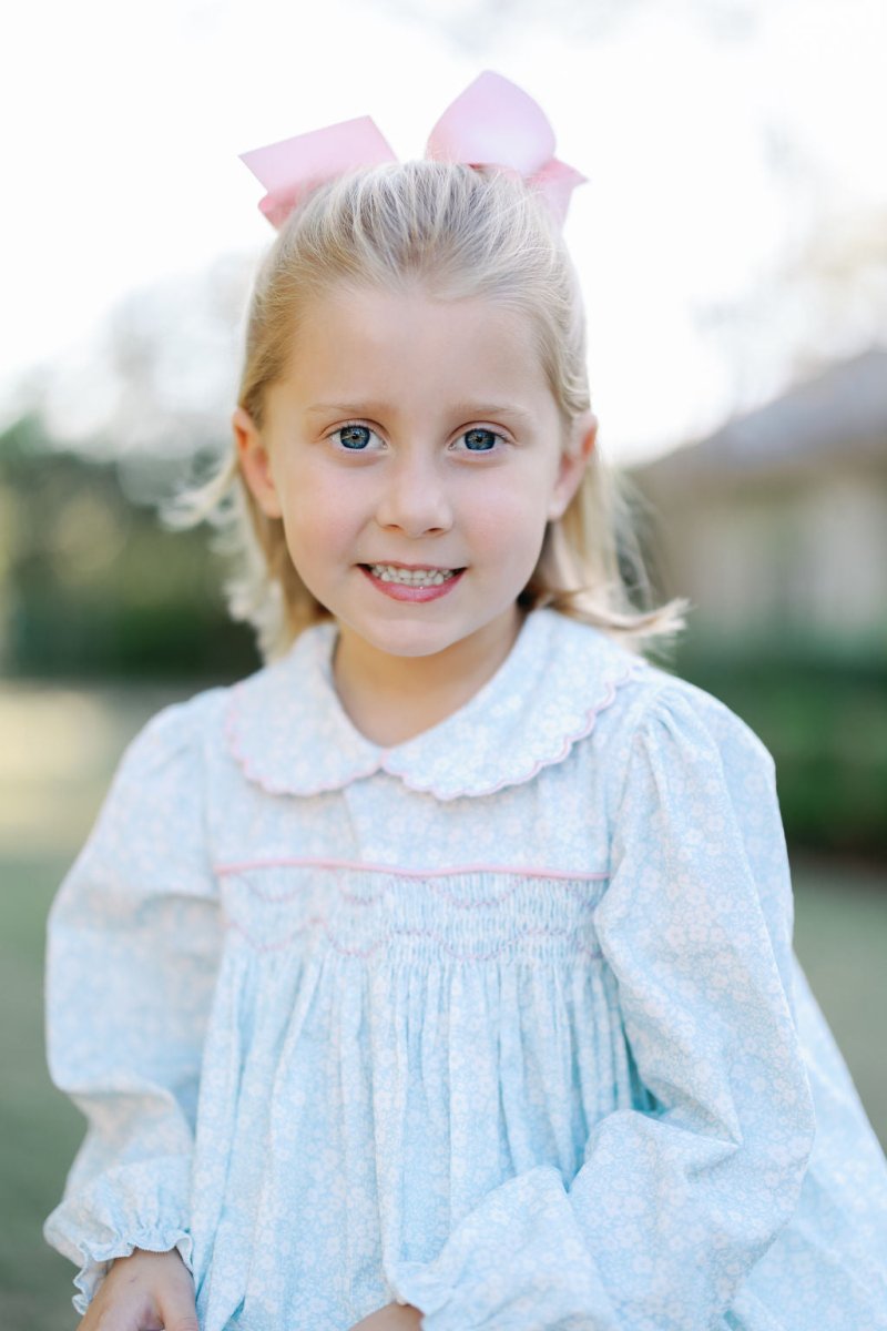 Snow Kissed Floral Long Sleeve Dress for Girls
