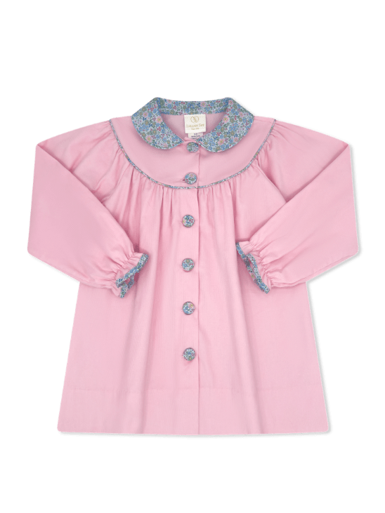Collette Long Sleeve Dress - Pink Corduroy Floral