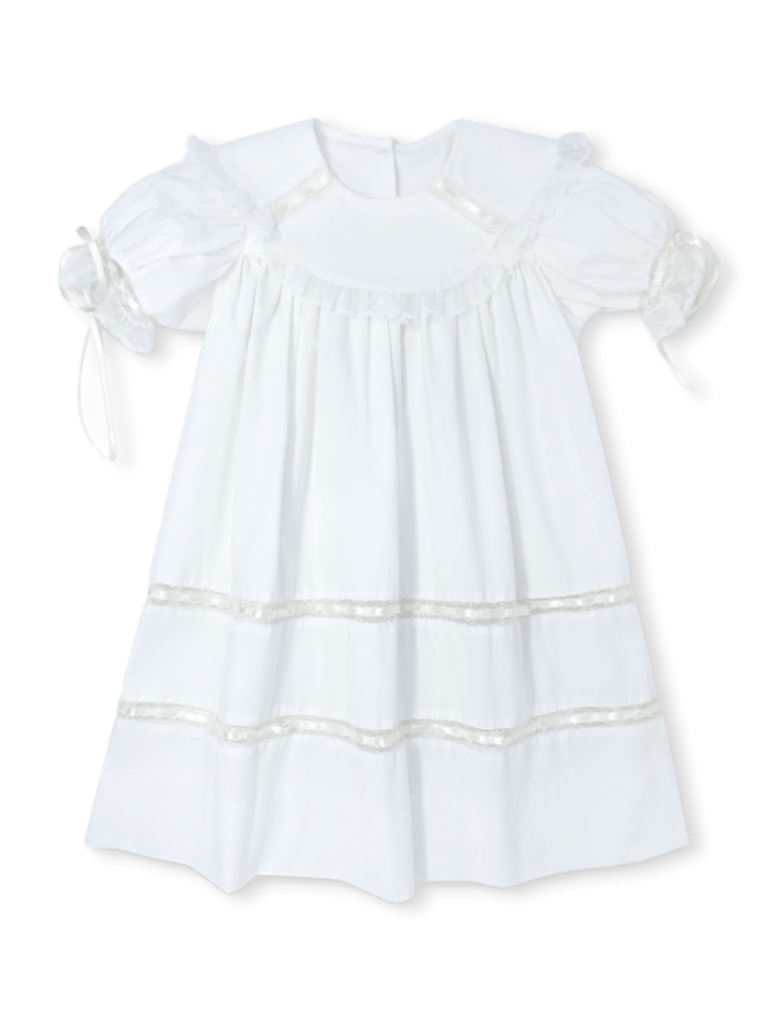 white heirloom dress Donahue - Blessings with Ecru Design This stunning Heirloom Dress 1-Jacket Reformation Silk Red Dress Color:Honey Bee