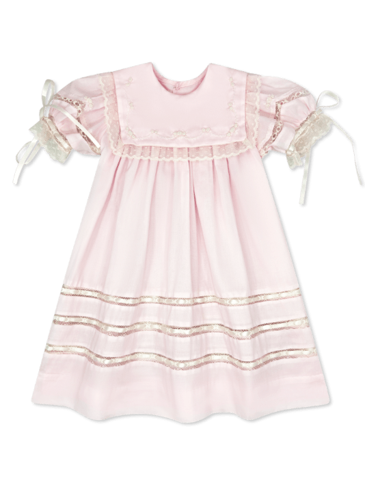 Elle A. Dress - Blessings Pink with Ecru Style