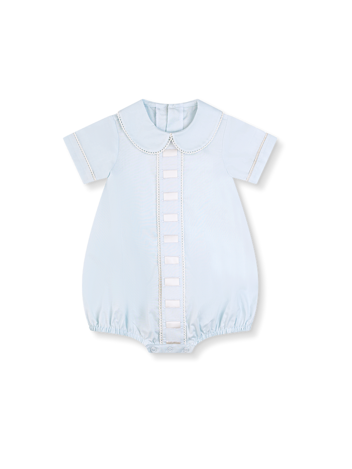 Nate Bubble - Blessings Blue Batiste, Ecru Satin