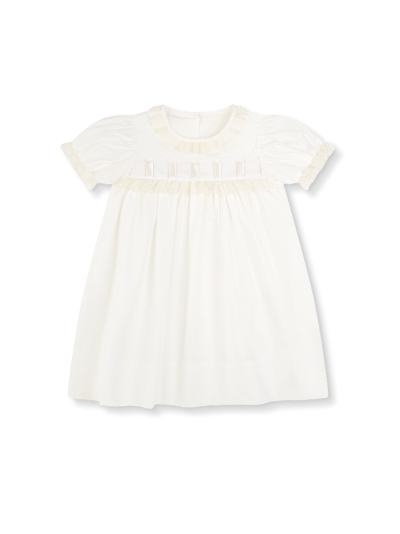 Paris Dress - Blessings White Batiste with Ecru