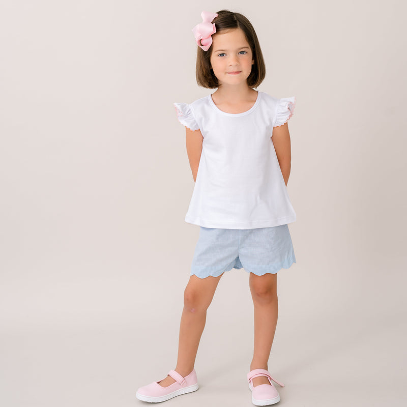 Angel Blouse - Park White, Classic Pink Ric Rac