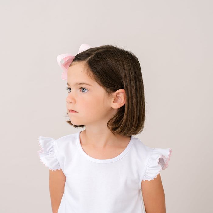 Angel Blouse - Park White, Classic Pink Ric Rac