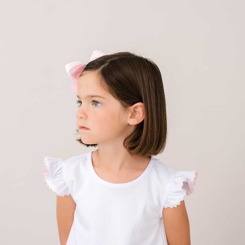 Angel Blouse - Park White, Classic Pink Ric Rac