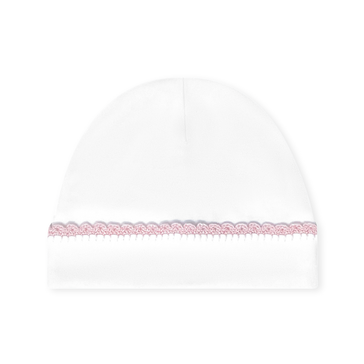 Baby Hat - Classic White, Pink