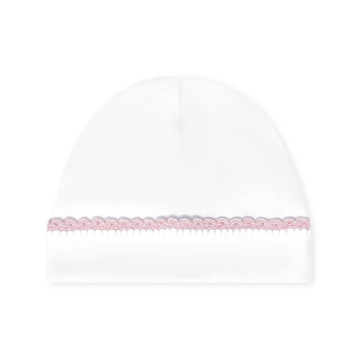 Baby Hat - Classic White, Pink