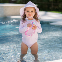Beach Bucket Hat - Baby Pink Minigingham