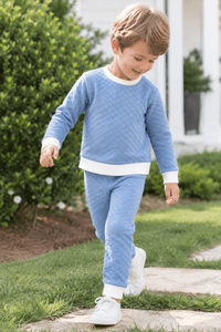 Harris Quilted Playsuit - Baylor Blue - Classic Sets | Lullaby Set