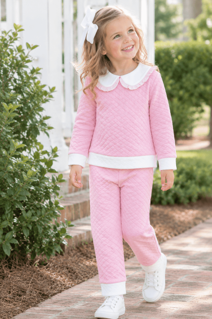 Cooper Quilted Playsuit - Petal Pink - Classic Sets | Lullaby Set