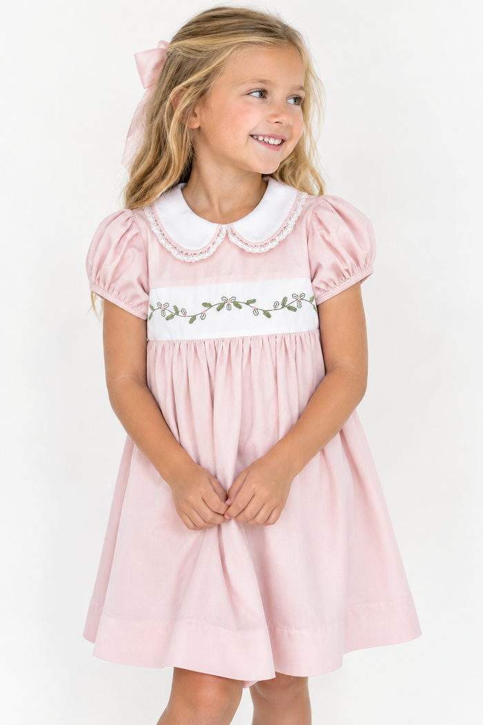 Sue Shaw Dress - Petite Pink Velvet, Holly