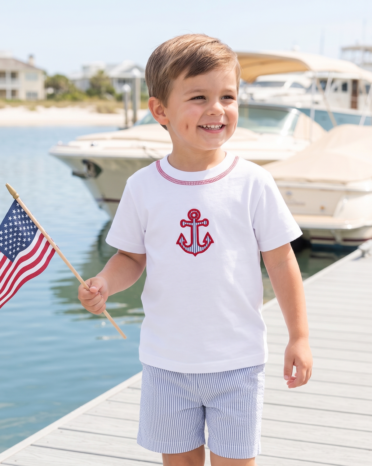 Preston Short Set - River Royal Seersucker, Anchor