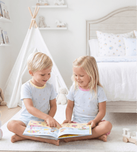 Landon Short Set - Beach Bounce, Yellow - Classic Pajamas | Lullaby Set