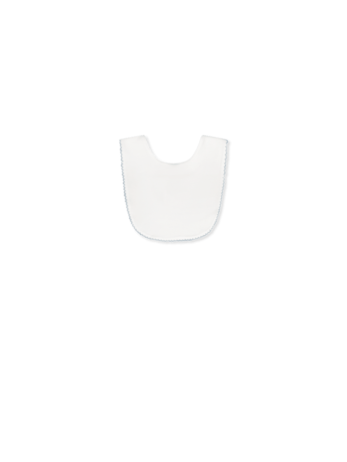 Heirloom Bib - Park White with Park Blue - Classic Core Baby | Lullaby Set