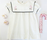 Hope Chest Dress - Winter White Velvet, Candy Cane