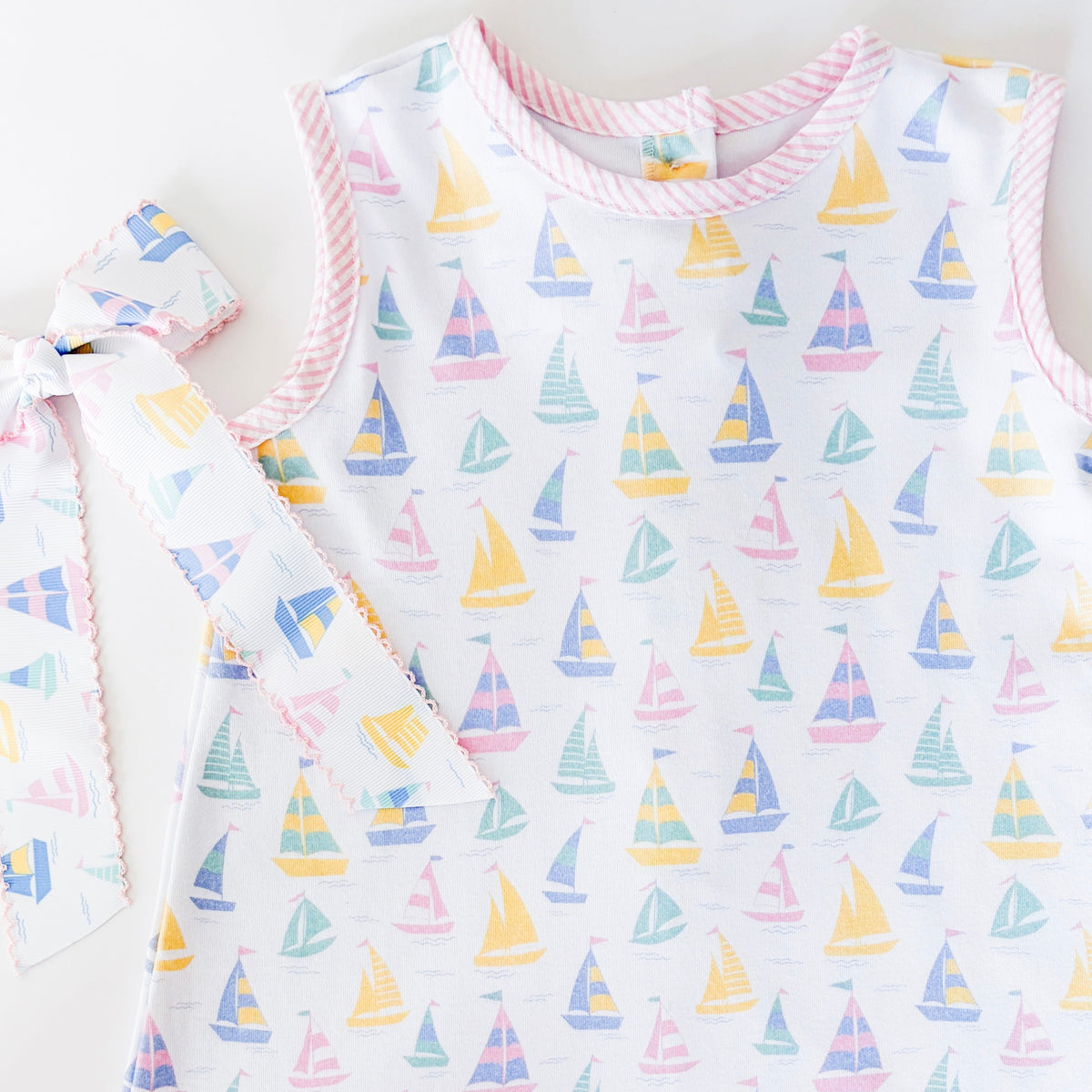 Ann Dress - Seahaven Sailboat, Party Pink Seersucker