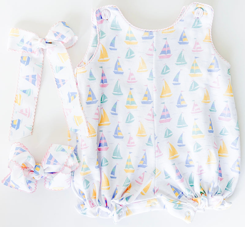 Honey Bubble - Seahaven Sailboat, Pink Seersucker