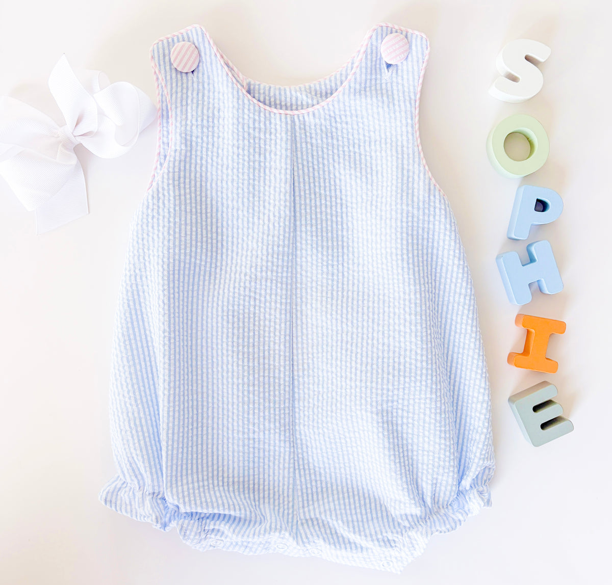 Honey Bubble - Simply Blue Seersucker