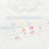 Noah Ribbon Short Set - Blessings White, Beaumont Blue