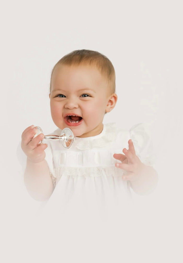 Paris Dress - Blessings White with Ecru