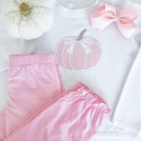 Cozy Up Sweater - Winter White, Pink Pumpkin