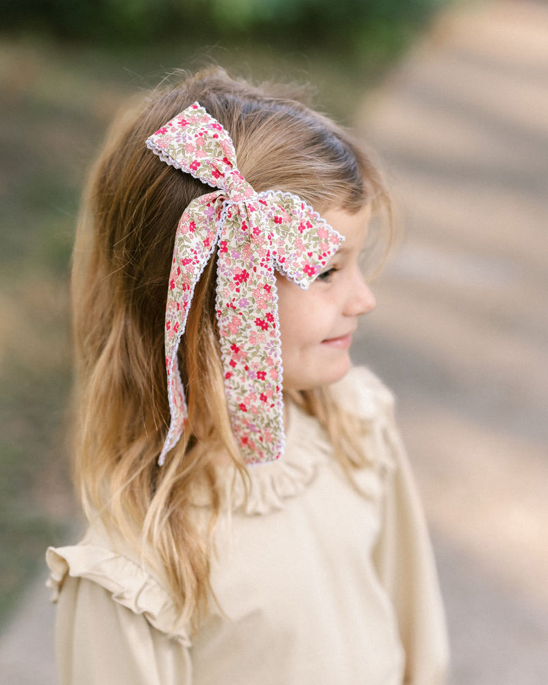 Lola Long Bow - Autumn Meadow Floral