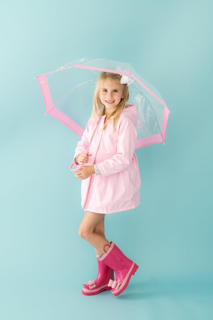 Splish Splash Raincoat - Singing in the Rain Pink, Baby Pink Minigingham