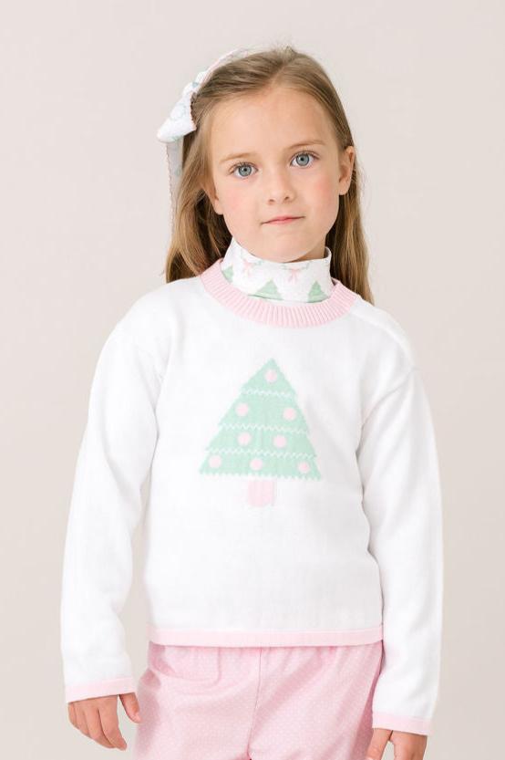 Cozy Up Sweater - Sterling White, Tree, Pink