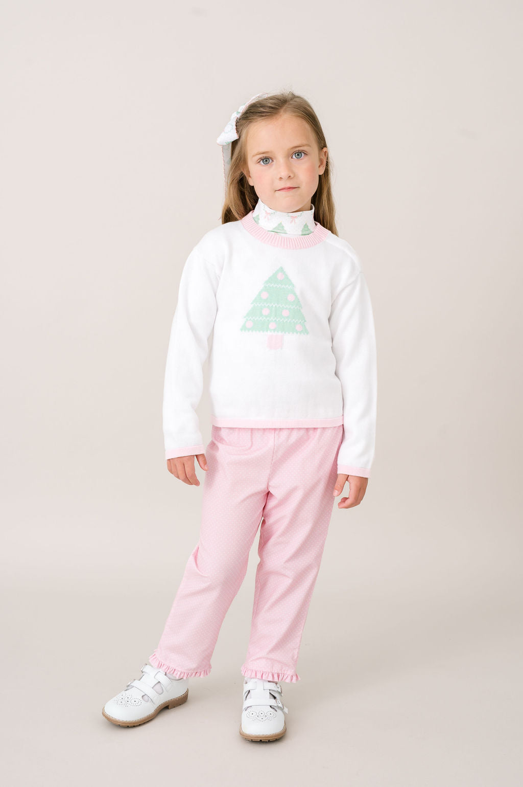 Tiny Tot Turtleneck - Oh Christmas Tree, Pink