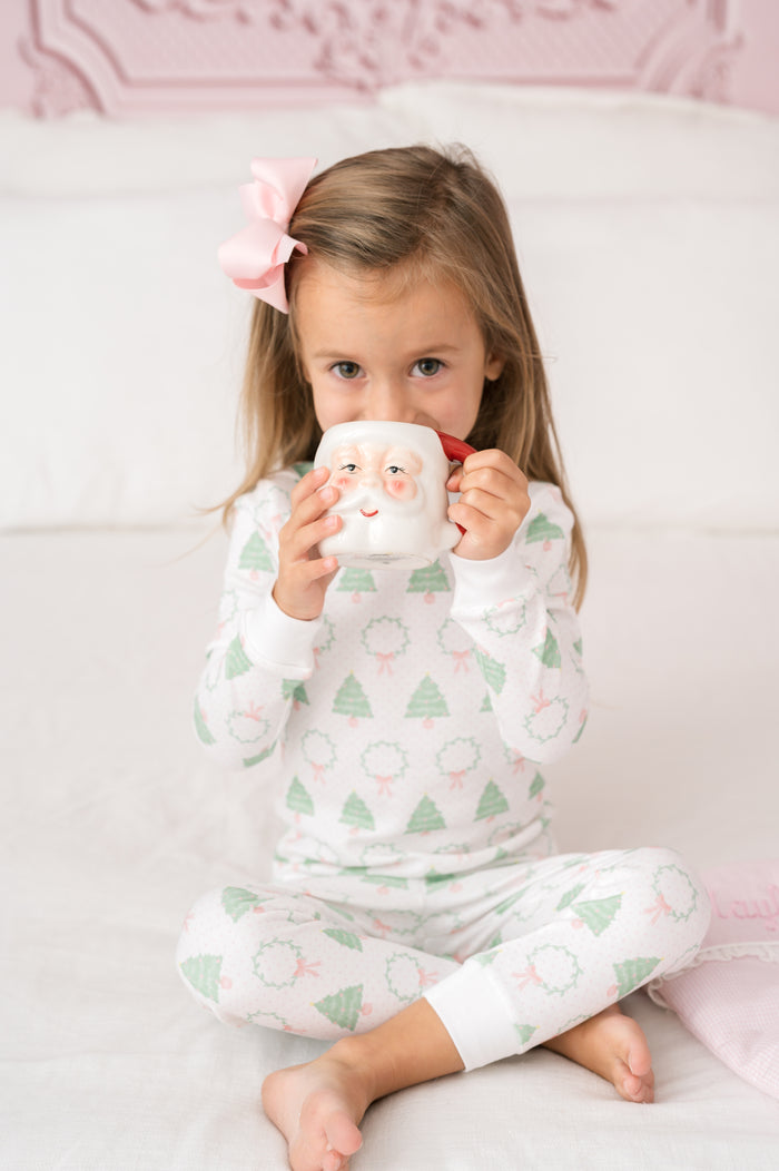 Sweet Pea PJ Set - Oh Christmas Tree, Park White