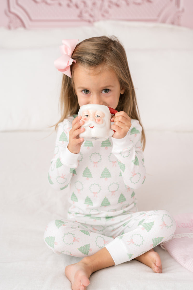 Sweet Pea PJ Set - Oh Christmas Tree, Park White