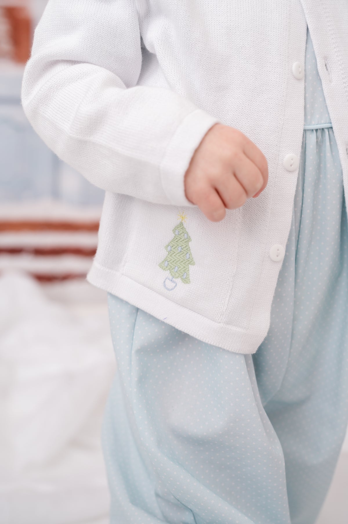 Burrow Button Down Sweater - Sterling White, Tree